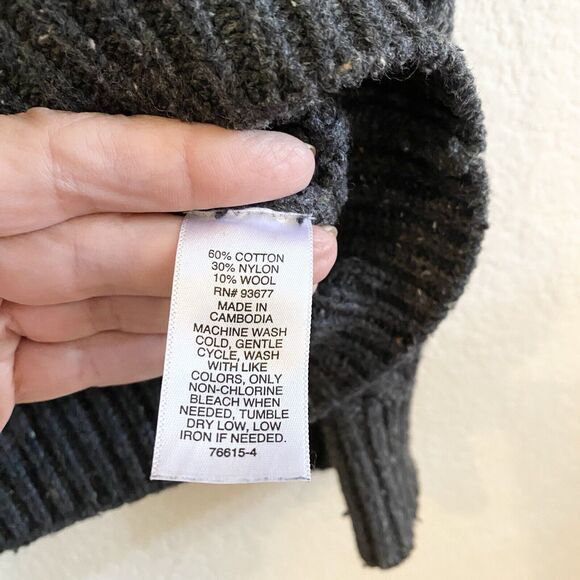 Mutual Weave Sweater Mens Large Dark Gray Heather Cotton Wool Blend‎ - Picture 7 of 10